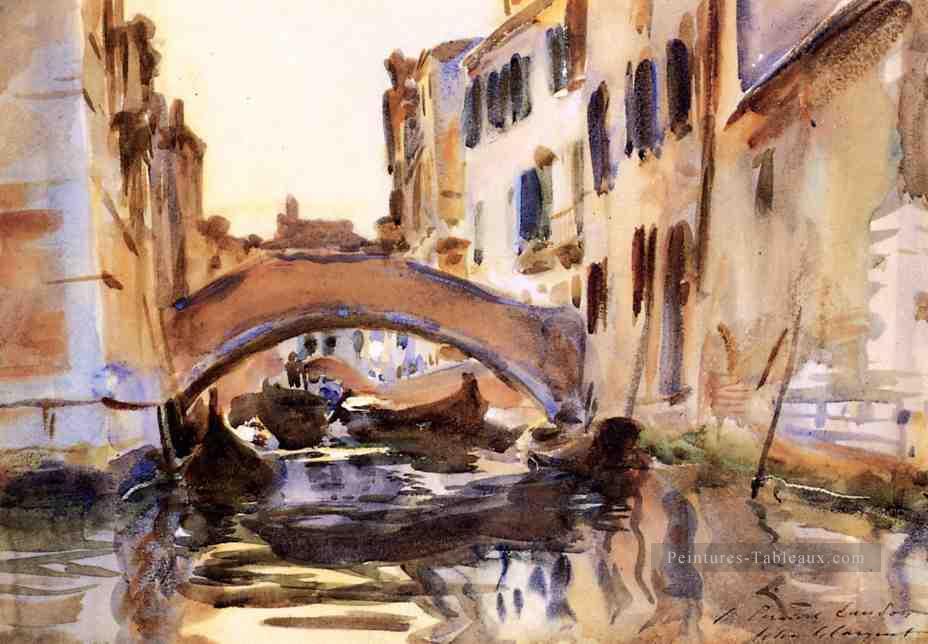vénitien Canal John Singer Sargent couleur de l’eau Peintures à l'huile